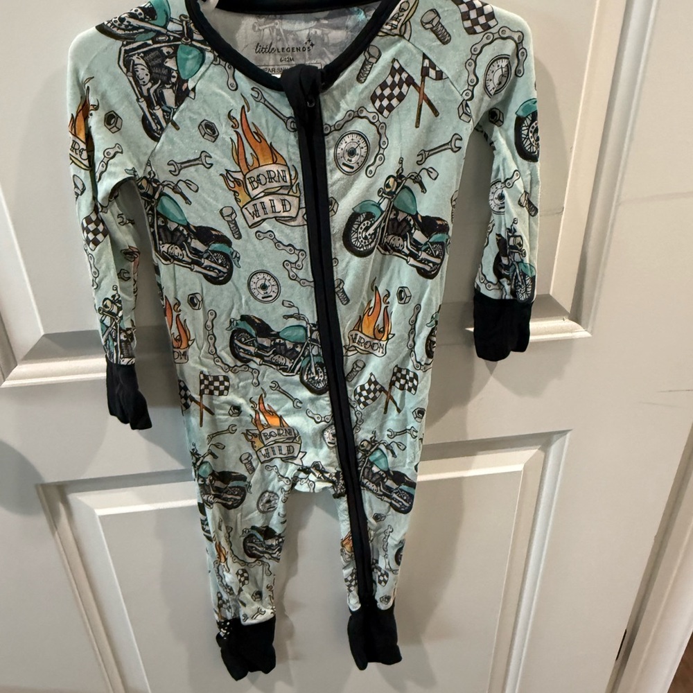 Motorcycle Print Kids One Piece
